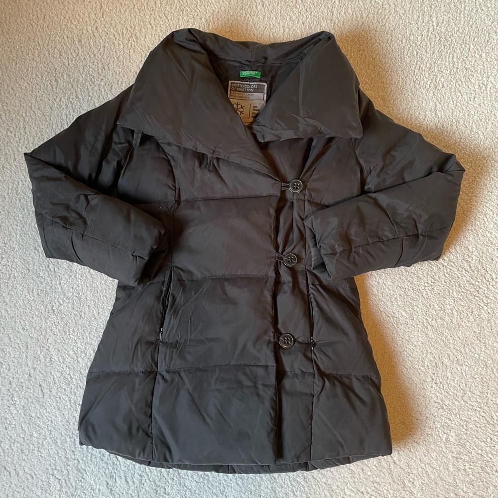 United Colors of Benetton black down feather winter coat